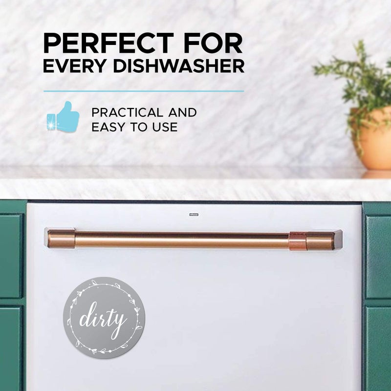 cinch! Dishwasher Magnet Clean Dirty Sign: Works on Stainless Steel Non Magnetic Dish Washers - 3.15" - Includes Magnetic Piece with Adhesive - Farmhouse Kitchen Accessories Decor, Apartment Necessities - Image 5